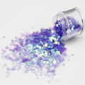 Multicolor Hexagon PET Glitter Flake Magic Color Glitter Pulver